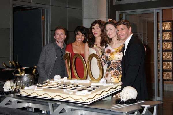 T.J. Thyne, Tamara Taylor, Michaela Conlin, Emily Deschanel, David Boreanaz — Zdjęcie stockowe