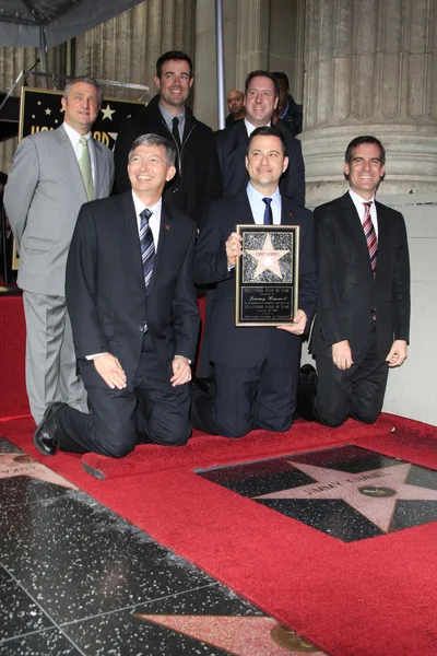 Leron Gubler, Jimmy Kimmel, Gil Garcetti, Carson Daly — Stock Photo, Image
