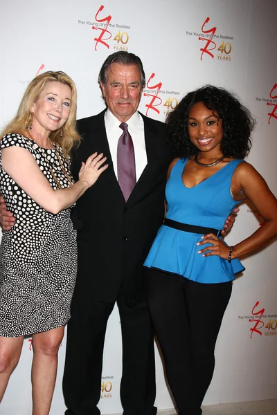 Melody Thomas Scott, Eric Braeden, Angell Conwell — Stock Photo, Image