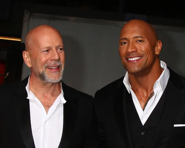 Bruce Willis, Dwayne Johnson — Zdjęcie stockowe