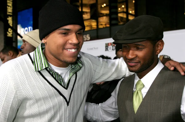 Chris Brown y Usher — Foto de Stock