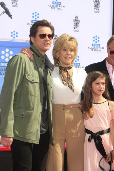 Jim Carrey, Jane Fonda, Viva Vadim — Stockfoto