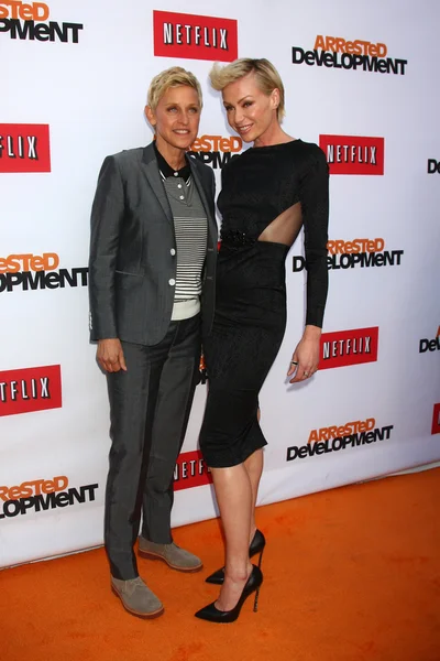 Ellen Degeneres, Portia Derossi — Stockfoto