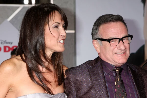 Susan Schneider og Robin Williams – stockfoto