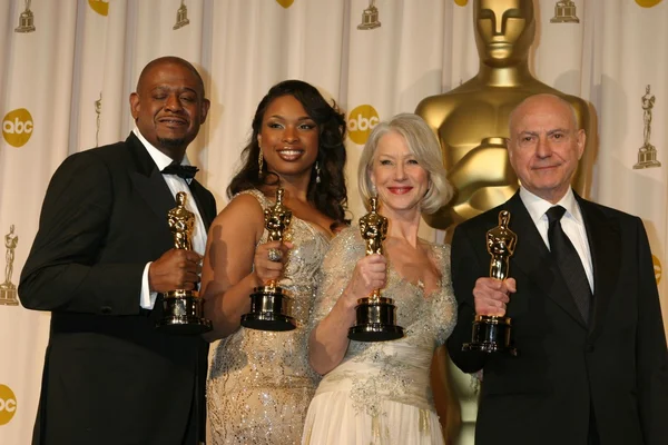 Foresta Whitakera, jennifer hudson, helen mirren & alan arkin zwycięzca, — Zdjęcie stockowe