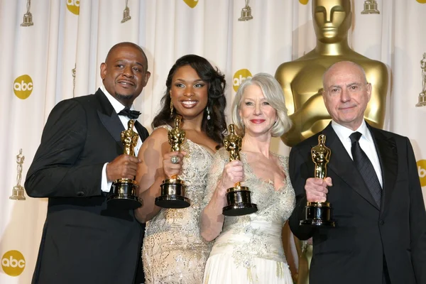 Foresta Whitakera, jennifer hudson, helen mirren & alan arkin zwycięzca, — Zdjęcie stockowe