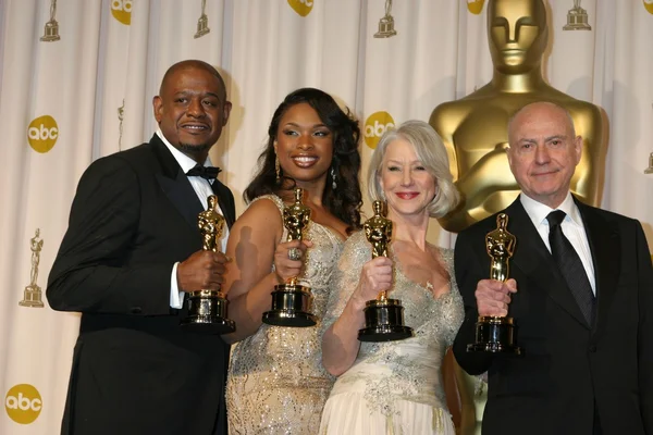 Foresta Whitakera, jennifer hudson, helen mirren & alan arkin zwycięzca, — Zdjęcie stockowe