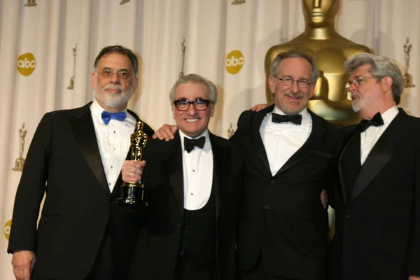 Frances Ford Coppola, Martin Scorsese, Steven Spielberg y Geo — Foto de Stock
