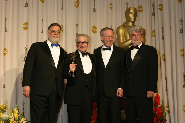 Frances Ford Coppola, Martin Scorsese, Steven Spielberg y Geo — Foto de Stock