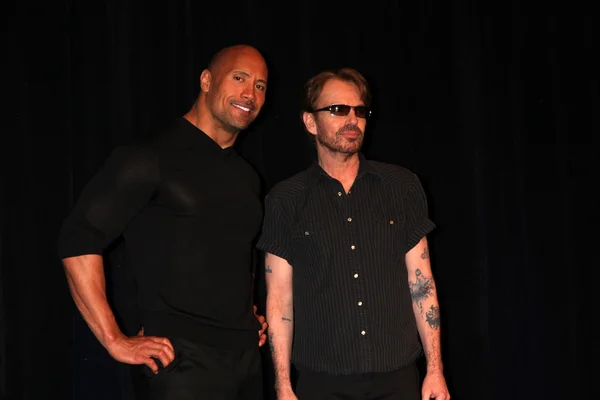 Dwayne johnson & billy bob thornton z "szybciej" — Zdjęcie stockowe