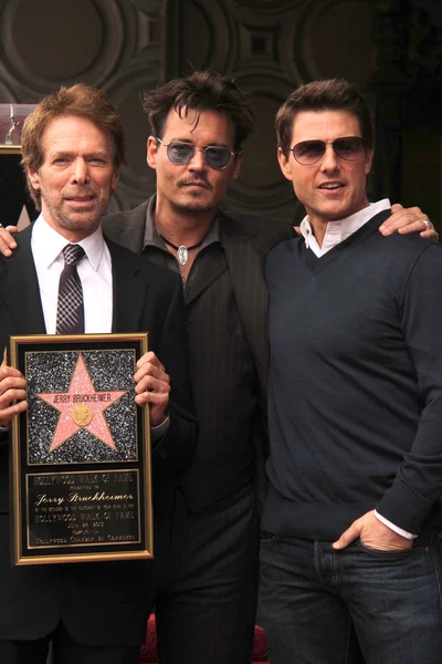 Jerry Bruckheimer, Johnny Depp, Tom Cruise — Zdjęcie stockowe