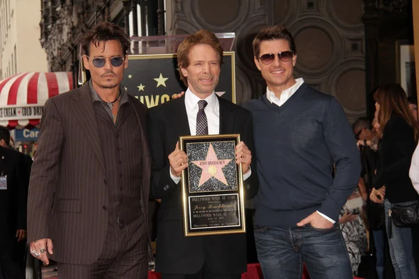 Johnny Depp, Jerry Bruckheimer, Tom Cruise — Stock Photo, Image