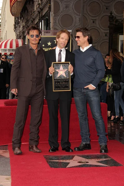 Johnny Depp, Jerry Bruckheimer, Tom Cruise — Stock Photo, Image