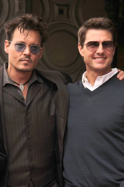 Johnny Depp, Tom Cruise — Foto de Stock