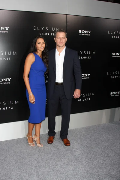 Luciana Barroso, Matt Damon — Stock Photo, Image