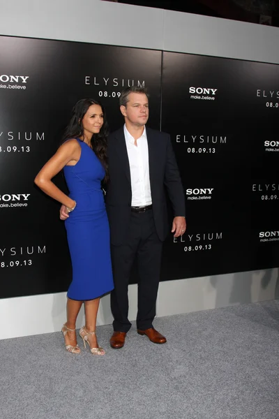 Luciana Barroso, Matt Damon — Stock Photo, Image