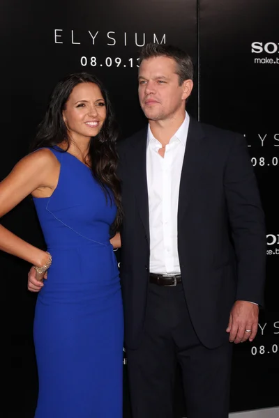 Luciana Barroso, Matt Damon — Stock Photo, Image