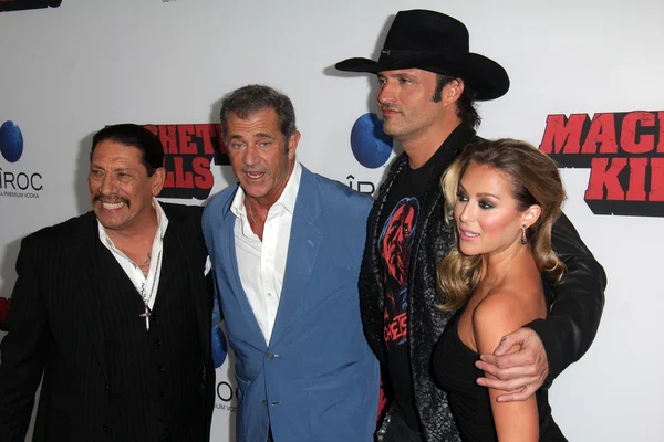 Danny Trejo, Mel Gibson, Robert Rodriguez, Alexa Vega — Stock Photo, Image