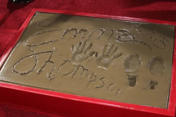 Emma Thompson Hand and Footprint — Stock Photo, Image