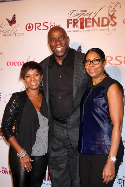 Vanessa Bell Calloway, Magic Johnson, Cookie Johnson — Stock Photo, Image