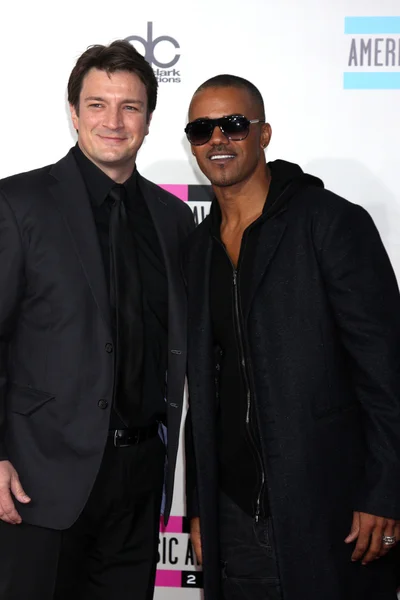 Nathan Fillion, Shemar Moore — Foto Stock