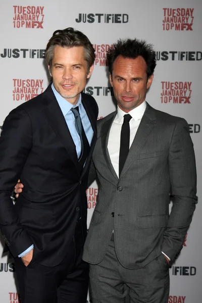 Timothy Olyphant, Walton Goggins — Stock Photo, Image