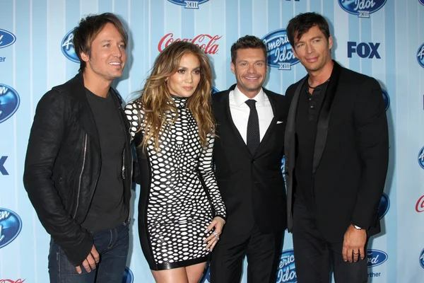 Keith Urban, Jennifer Lopez, Ryan Seacrest, Harry Connick Jr. . —  Fotos de Stock