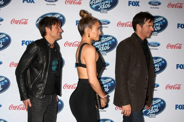 Keith Urban, Jennifer Lopez, Harry Connick Jr. — Foto de Stock