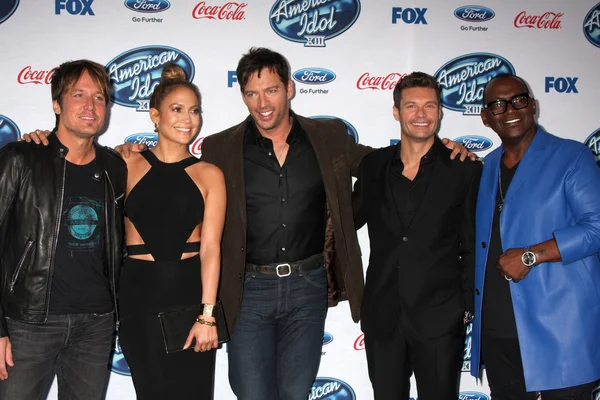 Keith Urban, Jennifer Lopez, Harry Connick Jr, Ryan Seacrest, Randy Jackson — Photo