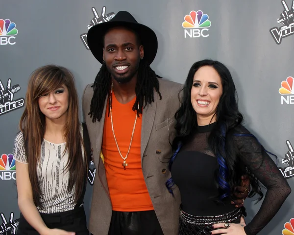 Christina grimmie, delvin scelta, kat perkins — Foto Stock