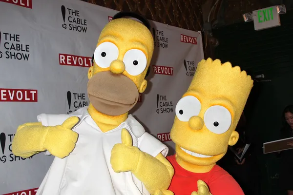 Homer Simpson, med Bart Simpson — Stockfoto