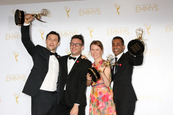 Joseph Gordon-Levitt, Jared Geller, Belisa Balaban, Gaurav Misra — Stock Photo, Image