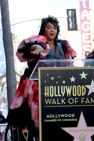 Los Angeles Nov Lizzo Missy Elliott Star Ceremónián Hollywoodi Hírességek — Stock Fotó