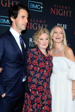 LOS ANGELES - NOV 30:  Matthew Goode, Camille Griffin, Annabelle Wallis at the Silent Night Special Screening at NeueHouse Los Angeles on November 30, 2021 in Los Angeles, CA clipart
