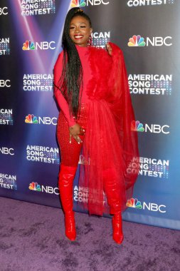 LOS ANGELES - 21 Mart 2022 'de Los Angeles, CA' da American Song Contest Show Kırmızı Halı 'da