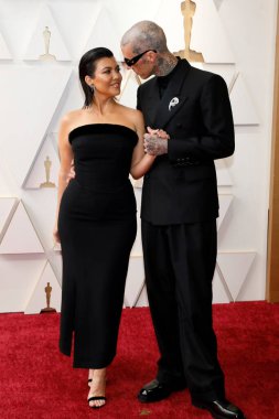 Kourtney Kardashian, Travis Barker 27 Mart 2022 'de Dolby Tiyatrosu' ndaki 94. Akademi Ödülleri 'nde.