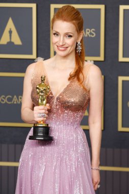 Jessica Chastain, 27 Mart 2022 'de Dolby Tiyatrosu' ndaki 94. Akademi Ödülleri 'nde.