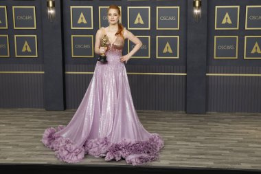 Jessica Chastain, 27 Mart 2022 'de Dolby Tiyatrosu' ndaki 94. Akademi Ödülleri 'nde.