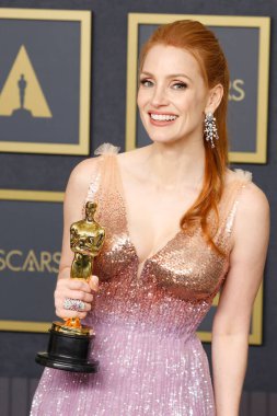 Jessica Chastain, 27 Mart 2022 'de Dolby Tiyatrosu' ndaki 94. Akademi Ödülleri 'nde.