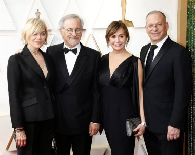 Kate Capshaw, Steven Spielberg, Kristie Macosko Krieger, Mark Krieger Dolby Tiyatrosu 94. Akademi Ödülleri 'nde 27 Mart 2022' de Los Angeles, CA