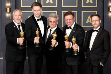 Mac Ruth, Mark Mangini, Theo Green, Doug Hemphill, Ron Bartlett Dolby Tiyatrosu 'ndaki 94. Akademi Ödülleri' nde 27 Mart 2022 'de Los Angeles, CA