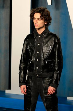 Timothee Chalamet, Wallis Annenberg Gösteri Sanatları Merkezi 'ndeki Vanity Fair Oscar Partisi' nde 27 Mart 2022 'de Beverly Hills, CA