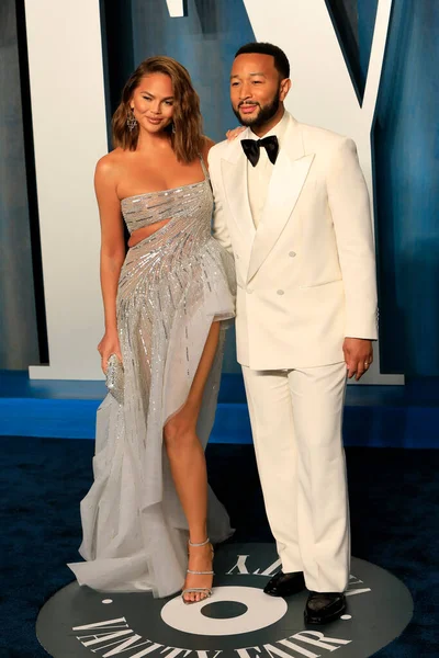 Los Angeles Mar Chrissy Teigen John Legend Vanity Fair Oscar — 스톡 사진