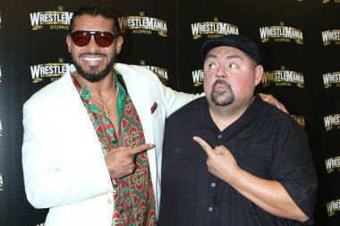 LOS ANGELES - AUG 11:  Santos Escobar, Gabriel Fluffy Iglesias at the WrestleMania Launch Party at SoFi Stadium on August 11, 2022 in Los Angeles, CA
