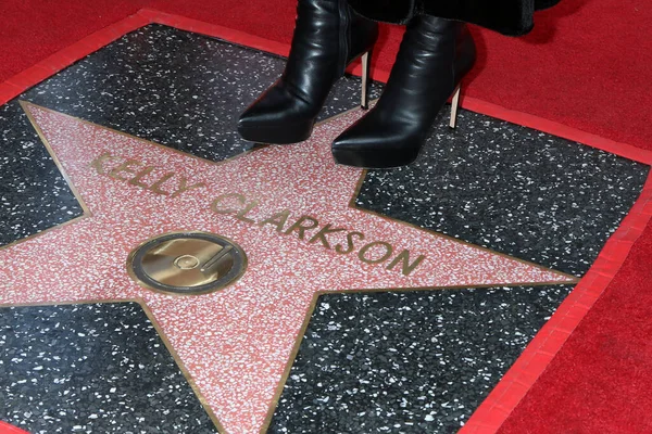 Los Angeles 9月19 ケリー クラークソン ケリー クラークソンで彼女の星の靴の詳細9月にハリウッド ウォーク フェームの星の儀式19 2022ロサンゼルス — ストック写真
