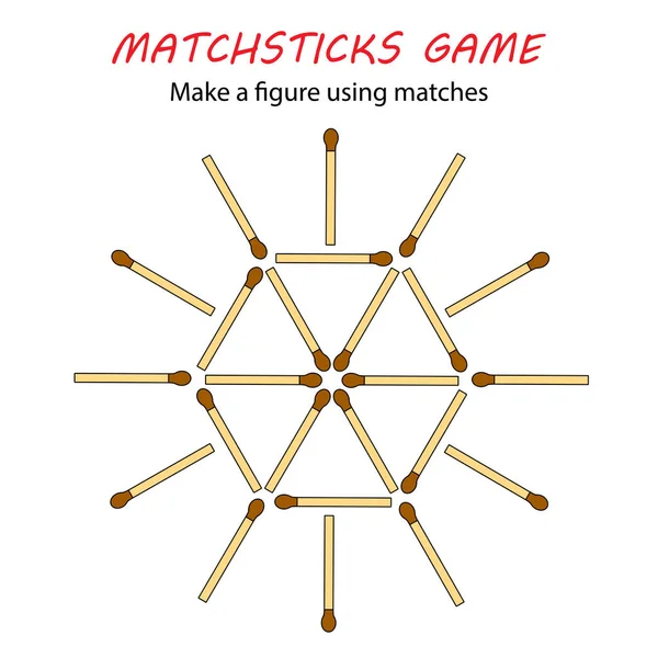 Matchsticks Játék Gyerekeknek Puzzle Játék Gyufát Kézi Mozgékonysági Képzés — Stock Vector