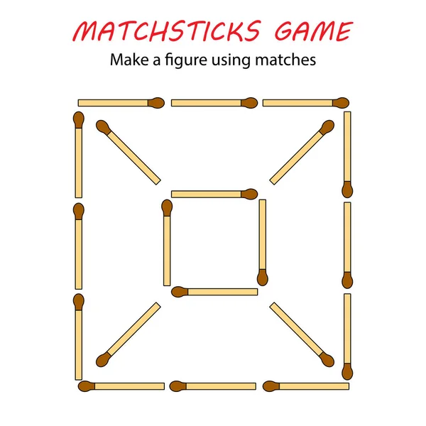 Matchsticks Παιχνίδι Για Παιδιά Puzzle Παιχνίδι Αγώνες Εκπαίδευση Φορητότητας Χεριών — Διανυσματικό Αρχείο