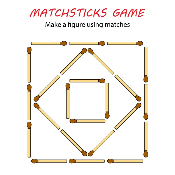 Matchsticks Játék Gyerekeknek Puzzle Játék Gyufát Kézi Mozgékonysági Képzés — Stock Vector