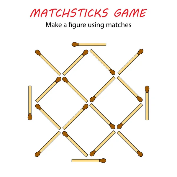 Matchsticks Παιχνίδι Για Παιδιά Puzzle Παιχνίδι Αγώνες Εκπαίδευση Φορητότητας Χεριών — Διανυσματικό Αρχείο