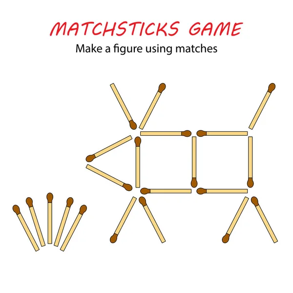 Matchsticks Παιχνίδι Για Παιδιά Puzzle Παιχνίδι Αγώνες Εκπαίδευση Φορητότητας Χεριών — Διανυσματικό Αρχείο